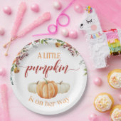 Assiettes En Carton Une petite citrouille est en route (Fête)