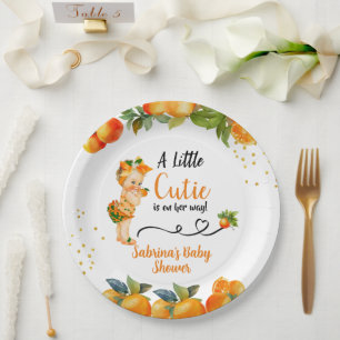 Assiettes En Carton Une petite Cutie est sur son Baby shower Way