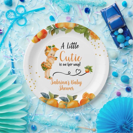 Assiettes En Carton Une petite Cutie est sur son Baby shower Way (Fête)