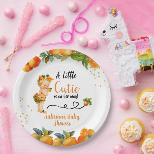Assiettes En Carton Une petite Cutie est sur son Baby shower Way (Fête)