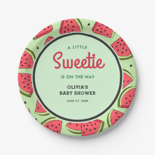 Assiettes En Carton Une petite douceur Fête prénatale Bébé Pastèque d'