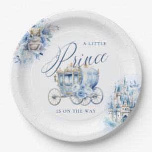 Assiettes En Carton Une petite douche bleu Prince Royal