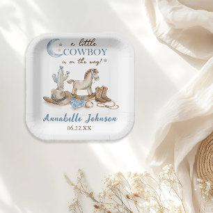 Assiettes En Carton Une petite douche pour bébé cow-boy