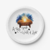 Assiettes En Carton Une petite étincelle un monde de lumière crèche No (Devant)