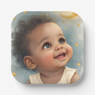 Assiettes En Carton Une Petite Étoile Se Trouve Sur Le Chemin Baby sho
