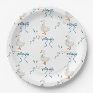 Assiettes En Carton Une Petite Oie Silencieuse Aquarelle Anniversaire