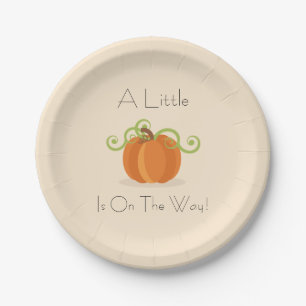 Assiettes En Carton Une Petite Plaque Baby shower Citrouille