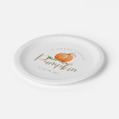 Assiettes En Carton Une Petite Plaque De Baby shower Citrouille Sucrée (Angle)