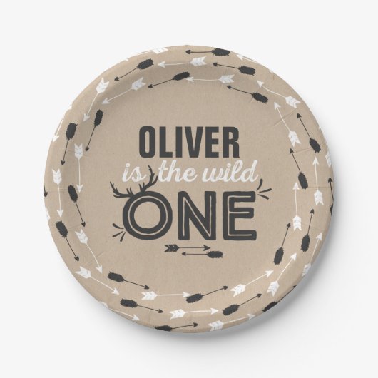 Assiettes En Carton Une plaque à papier sauvage 7" Papier d'emballage (Devant)