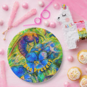 Assiettes En Carton Une plaque d'abeille et d'oubli-moi-pas-Fleurs (Fête)