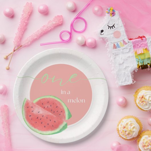 Assiettes En Carton Une plaque de papier à pâte Melon (Fête)