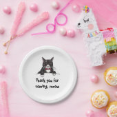 Assiettes En Carton Une plaque de papier Tuxedo Chat d'anniversaire (Fête)