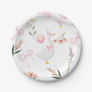 Assiettes En Carton Une plaque en papier d'oie stupide Oie 1er anniver