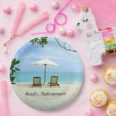 Assiettes En Carton Une retraite...détente à la plage (Fête)