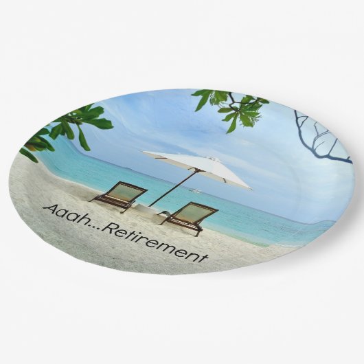 Assiettes En Carton Une retraite...détente à la plage (Angle)