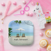 Assiettes En Carton Une retraite...farniente à la plage, (Fête)