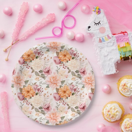 Assiettes En Carton Une série de fleurs automnales Design 2 (Fête)