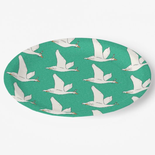 Assiettes En Carton Une Soirée verte d'Oie (Angle)