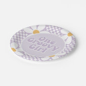 Assiettes En Carton Une Super fille Purple Daisy Checker (Angle)
