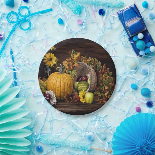 Assiettes En Carton Une touche de plaques papier d'automne 7" (Fête)