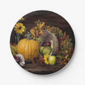 Assiettes En Carton Une touche de plaques papier d'automne 7" (Devant)
