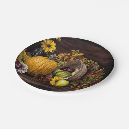 Assiettes En Carton Une touche de plaques papier d'automne 7" (Angle)