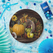 Assiettes En Carton Une touche de plaques papier d'automne 9" (Fête)