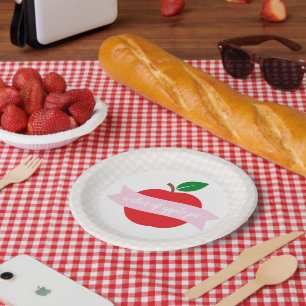 Assiettes En Carton Une tranche de tarte aux pommes
