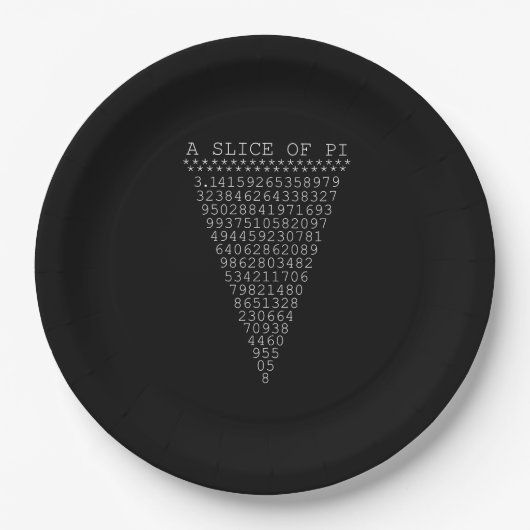 Assiettes En Carton Une tranche de triangle de pi (Devant)