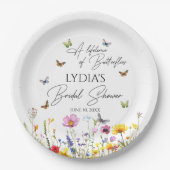 Assiettes En Carton Une vie de papillons Fleur sauvage Fête des mariée (Devant)
