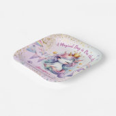 Assiettes En Carton Unicorn Anniversaire Invitation fille rose or pour (Angulaire)