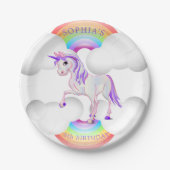 Assiettes En Carton Unicorn Arc en ciel Magique mignonne Anniversaire (Devant)