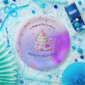 Assiettes En Carton Unicorn étincelle Bleu pourpre gâteau 4e anniversa (Fête)