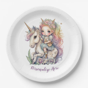 Assiettes En Carton Unicorn Fairy Princess Rainbow Coloris Personnalis