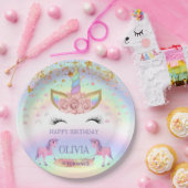 Assiettes En Carton Unicorn fête Rainbow 1er Anniversaire whimsday gir (Fête)