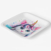 Assiettes En Carton Unicorn Kitten (Angulaire)