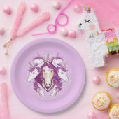 Assiettes En Carton Unicorn Mandala (Fête)