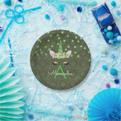 Assiettes En Carton Unicorn Monogramme Green St. Patrick's Day (Fête)