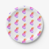 Assiettes En Carton Unicorn Neon (Devant)