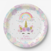 Assiettes En Carton Unicorn Pastel Plaque papier d'anniversaire (Devant)