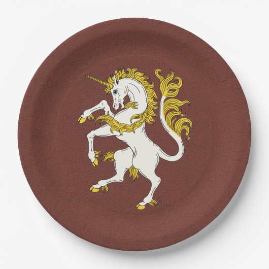 Assiettes En Carton Unicorn Rampant (Devant)