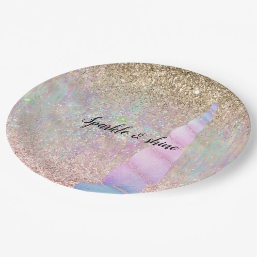 Assiettes En Carton Unicorn Sparkle (Angle)