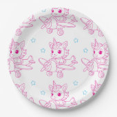 Assiettes En Carton unicorn theme pink (Devant)