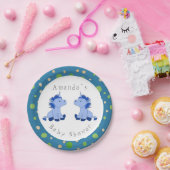 Assiettes En Carton Unicorn Twin Boy Baby shower Party (Fête)