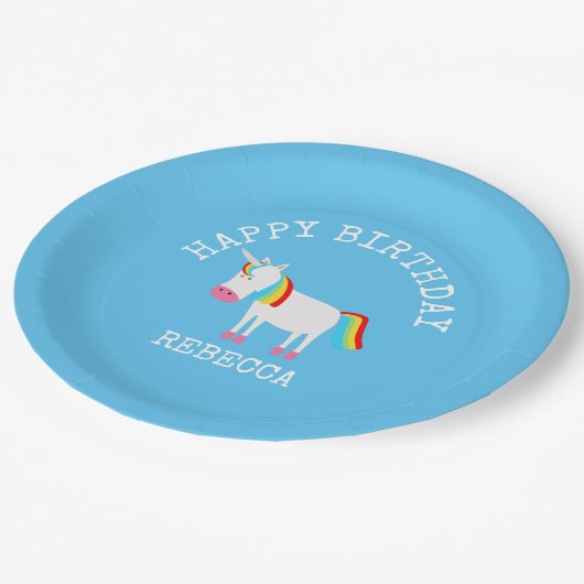 Assiettes En Carton Unicorne (Angle)