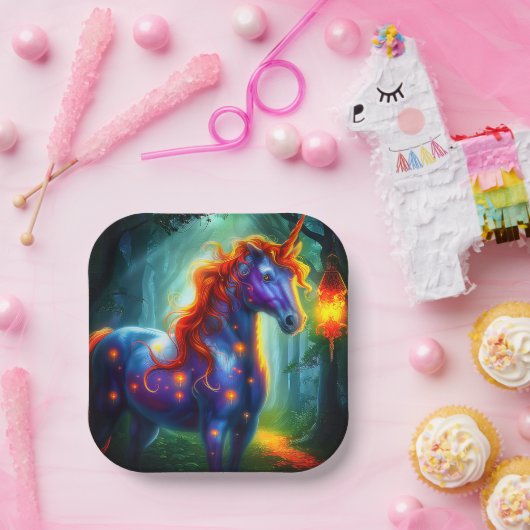Assiettes En Carton Unicorne (Fête)