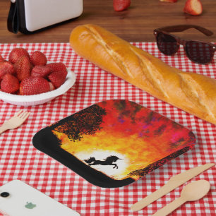 Assiettes En Carton Unicorne