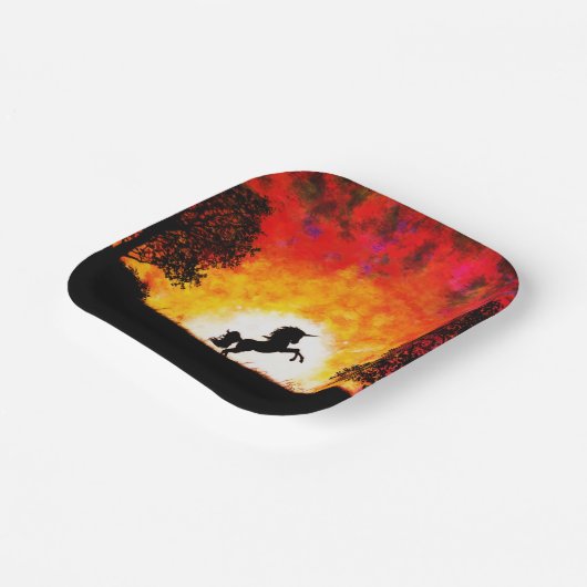 Assiettes En Carton Unicorne (Angulaire)