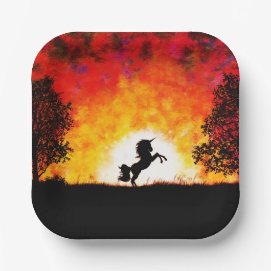 Assiettes En Carton Unicorne (Recto)