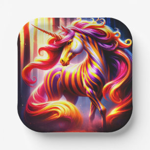 Assiettes En Carton Unicorne